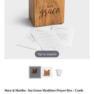 Say Grace Mealtime Prayer Box with Cards - Brown